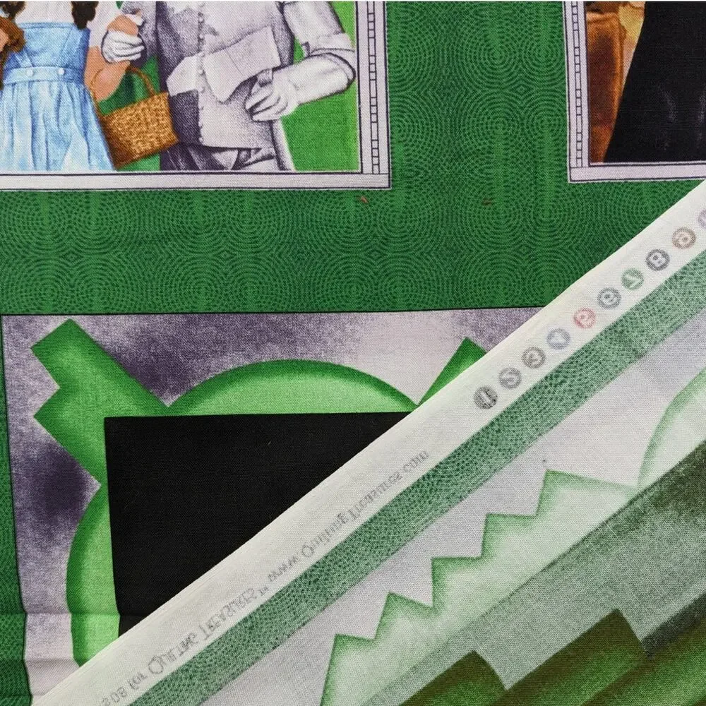 SALE! Set of 8 Cotton Fabric Blocks WIZARD OF OZ Turner Movie Quilting Treasures
